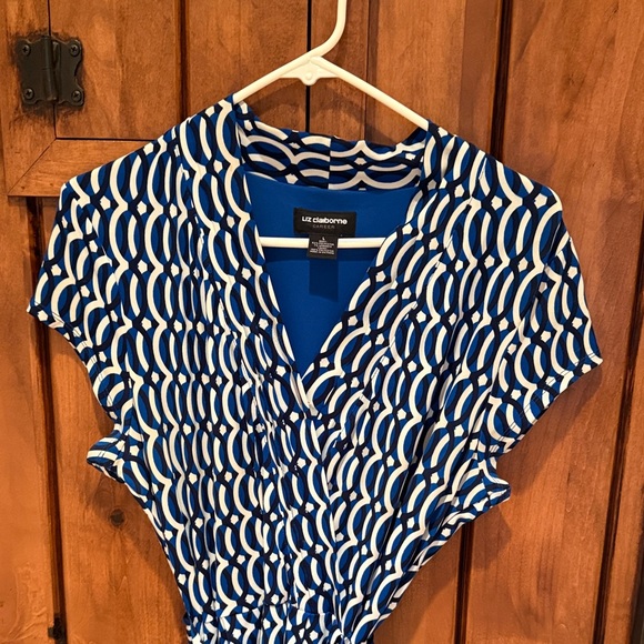 Liz Claiborne Career Navy and White Midi Dress - Picture 3 of 10